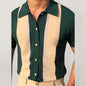 Collision T-Shirt Single-Breasted Cardigan Knitted Short-Sleeved Polo Shirt - Hiccupzz