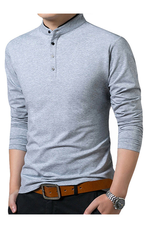 Solid Long Sleeve Large Men's T-Shirt