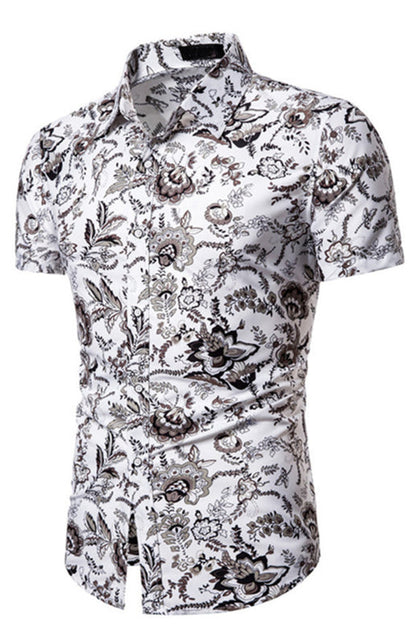 Men's Summer Fashion Short Sleeve Printed Shirt - Hiccupzz