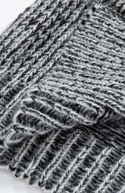 Men's Mid Length Hooded Knit Cardigan Horn Buckle Hooded Long Sweater - Hiccupzz