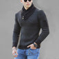 Men’s Shawl Pullover Ribbed Collar Cuffs And Hem With Zipper Sweater - Hiccupzz