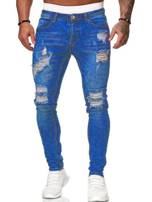 Men's Fashion Ripped Slim Skinny Jeans