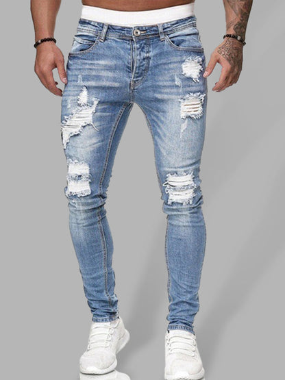 Men's Fashion Ripped Slim Skinny Jeans - Hiccupzz