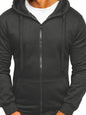 Men's Solid Color Basic Zipper Hoodie - Hiccupzz