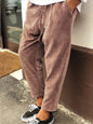 New Men's Corduroy Loose Casual Straight Cropped Pants - Hiccupzz