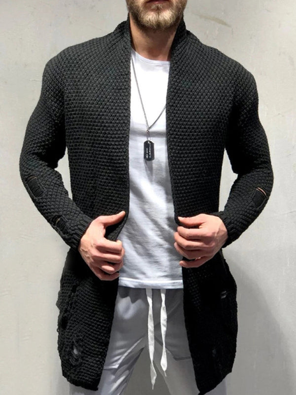 Solid Color Mid-Length Loose Cardigan Knitted Jacket