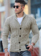 New Sweater Men's Knitted Cardigan Solid Color Slim Men's Jacket - Hiccupzz