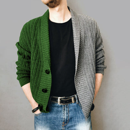 Men's Color Block Single Breasted Casual Knit Cardigan - Hiccupzz