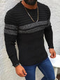 Men's Colorblock Stripe Casual Crew Neck Pullover - Hiccupzz