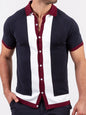 Men's single Breasted Paneled Color Contrast Short Sleeve Shirt - Hiccupzz
