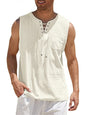 Men's Solid Color Lace Tie Jersey Muscle Tank - Hiccupzz