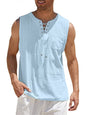 Men's Solid Color Lace Tie Jersey Muscle Tank - Hiccupzz