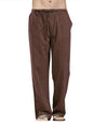 Men's Solid Color Linen Blend Drawstring Pants - Hiccupzz