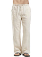 Men's Solid Color Linen Blend Drawstring Pants - Hiccupzz