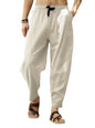 Men's casual loose cotton and linen drawstring hip-hop lantern pencil pants - Hiccupzz