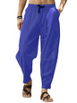 Men's casual loose cotton and linen drawstring hip-hop lantern pencil pants - Hiccupzz