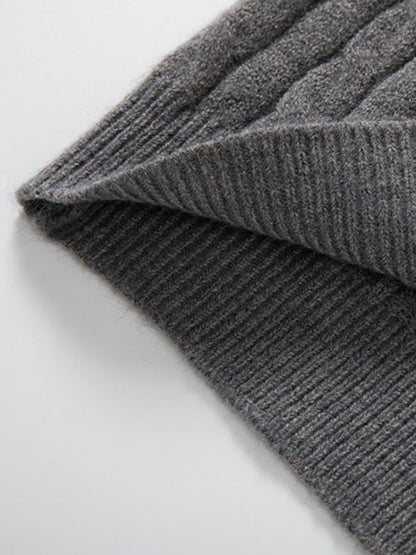 Long-sleeved twisted half-high collar zipper knitted sweater bottoming top - Hiccupzz