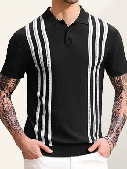 Men's Striped Light Business Casual POLO Shirt - Hiccupzz