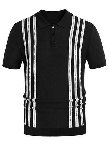 Men's Striped Light Business Casual POLO Shirt - Hiccupzz