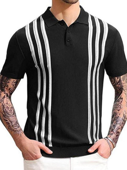 Men's Striped Light Business Casual POLO Shirt - Hiccupzz