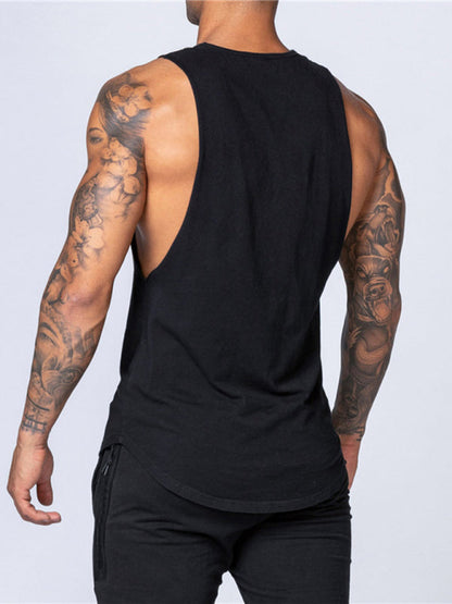 Men's Solid Color Round Neck Casual Breathable Slim Fit Sports Vest - Hiccupzz