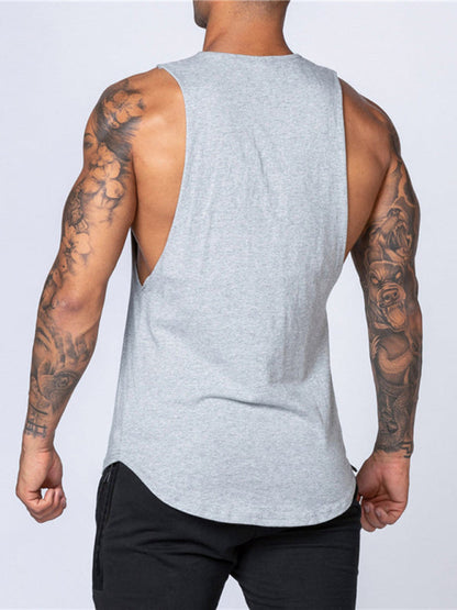 Men's Solid Color Round Neck Casual Breathable Slim Fit Sports Vest - Hiccupzz