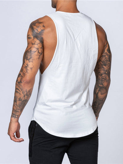 Men's Solid Color Round Neck Casual Breathable Slim Fit Sports Vest - Hiccupzz