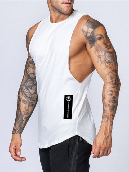Men's Solid Color Round Neck Casual Breathable Slim Fit Sports Vest - Hiccupzz