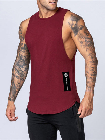 Men's Solid Color Round Neck Casual Breathable Slim Fit Sports Vest - Hiccupzz