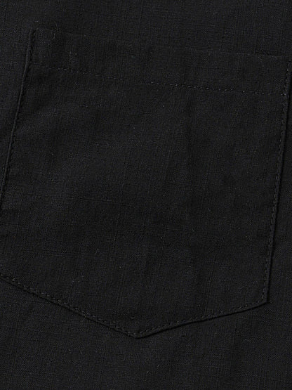 Men's Cotton Linen Casual Set – Solid Color Short-Sleeve T-Shirt & Shorts