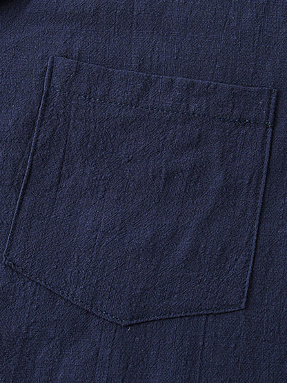 Men's Cotton Linen Casual Set – Solid Color Short-Sleeve T-Shirt & Shorts