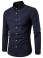 Men's Casual Slim Cotton Oxford Solid Color Large Size Bottom Shirt Long Sleeves - Hiccupzz