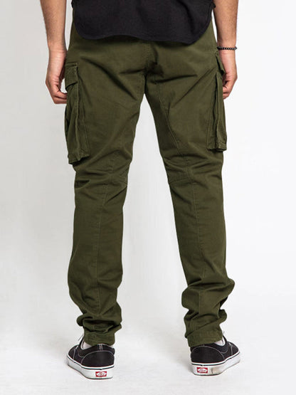 Men's Solid Color Multi-Pocket Casual Cargo Pants - Hiccupzz