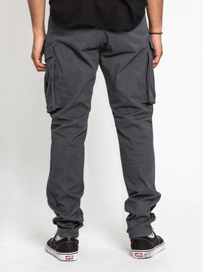 Men's Solid Color Multi-Pocket Casual Cargo Pants - Hiccupzz