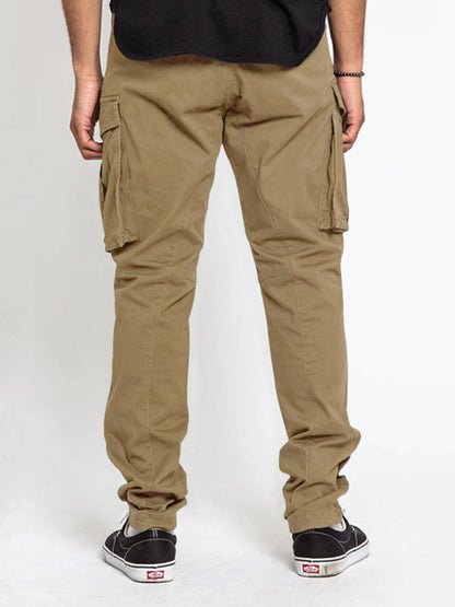 Men's Solid Color Multi-Pocket Casual Cargo Pants - Hiccupzz