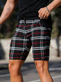 Men's skinny plaid plus size casual shorts - Hiccupzz