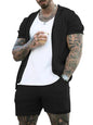 Short-sleeved shorts Knit lapel cardigan Short-sleeved men's suit - Hiccupzz