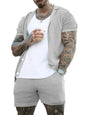 Short-sleeved shorts Knit lapel cardigan Short-sleeved men's suit - Hiccupzz