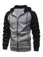 Jacket Contrasting color zipper cardigan plus fleece hoodie men's clothing - Hiccupzz