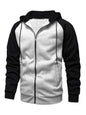 Jacket Contrasting color zipper cardigan plus fleece hoodie men's clothing - Hiccupzz