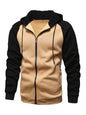 Jacket Contrasting color zipper cardigan plus fleece hoodie men's clothing - Hiccupzz