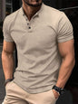 New Men's Button Henley Collar Sports Polo Shirt - Hiccupzz