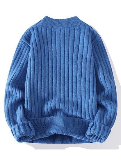 New Men's Loose Casual Round Neck Knitted Sweater - Hiccupzz