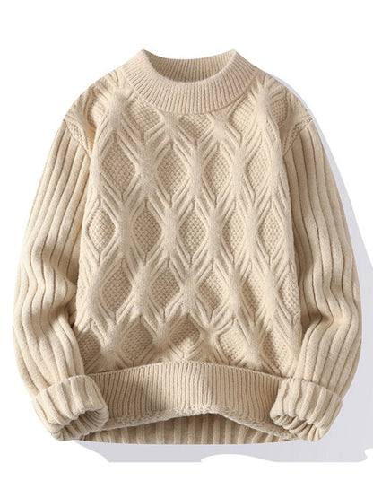 New Men's Loose Casual Round Neck Knitted Sweater - Hiccupzz