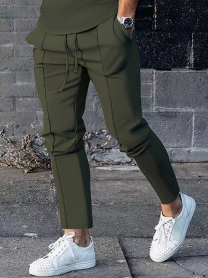 New Men's Two-piece Set Round Neck Long Sleeve T-Shirt Trousers Casual Sports Suit - Hiccupzz