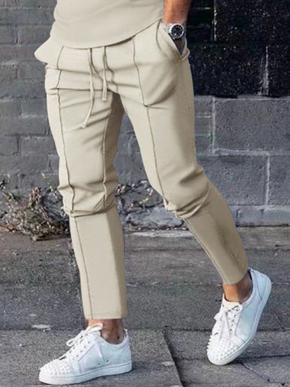 New Men's Two-piece Set Round Neck Long Sleeve T-Shirt Trousers Casual Sports Suit - Hiccupzz