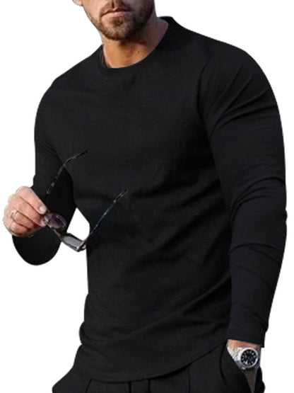 New Men's Two-piece Set Round Neck Long Sleeve T-Shirt Trousers Casual Sports Suit - Hiccupzz
