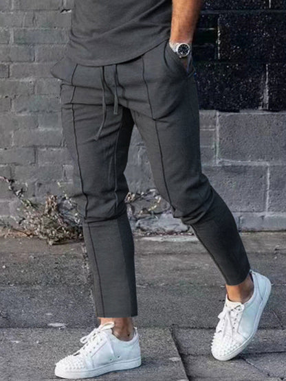 New Men's Two-piece Set Round Neck Long Sleeve T-Shirt Trousers Casual Sports Suit - Hiccupzz