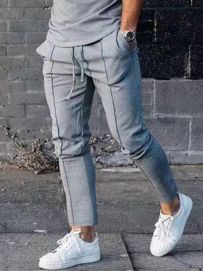 New Men's Two-piece Set Round Neck Long Sleeve T-Shirt Trousers Casual Sports Suit - Hiccupzz