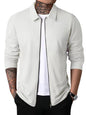 New Men's Waffle Zip Lapel Jacket Jacket Cardigan Tops - Hiccupzz
